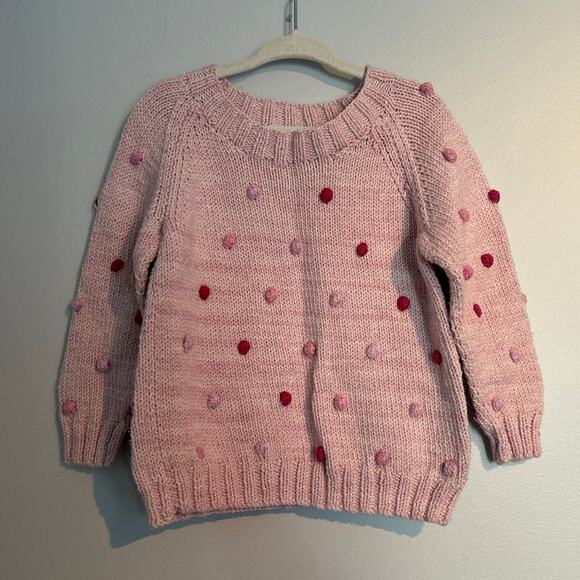 Blankets from Africa Pink Swiss Dot Sweater, Toddler Girl Size 1-2 Years - Picture 1 of 6